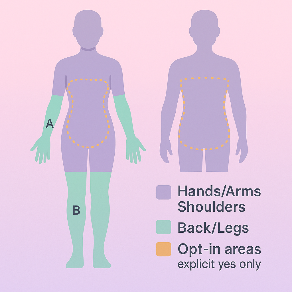 Mindful Sex touch-ladder diagram with consent-based zones and progression