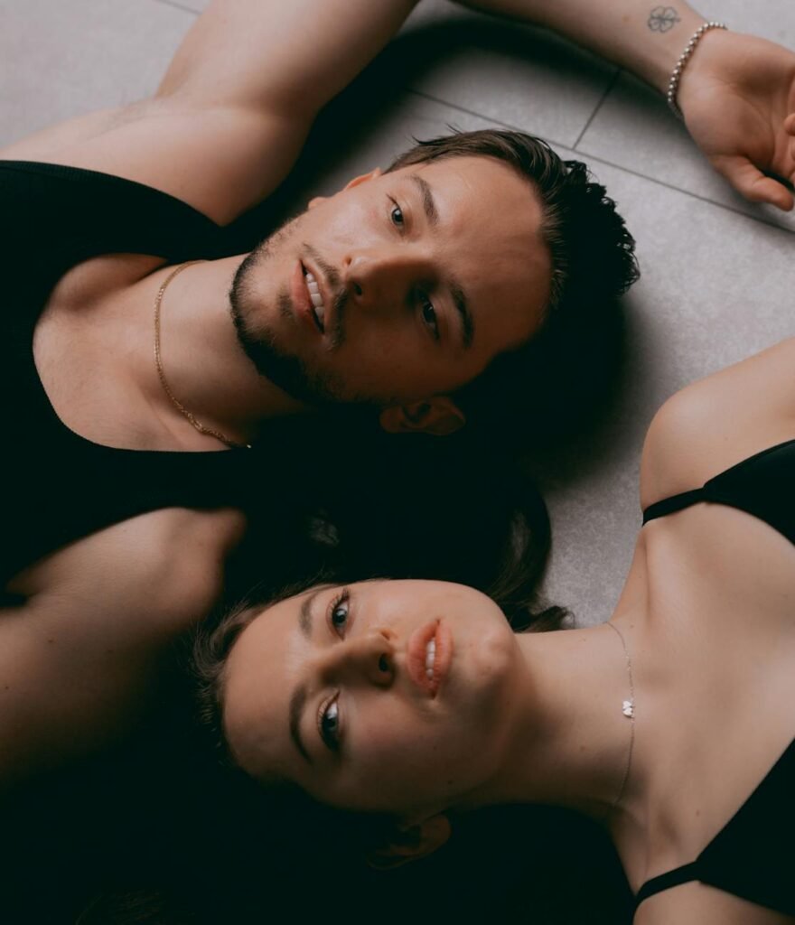 intimate portrait of a couple relaxing indoors