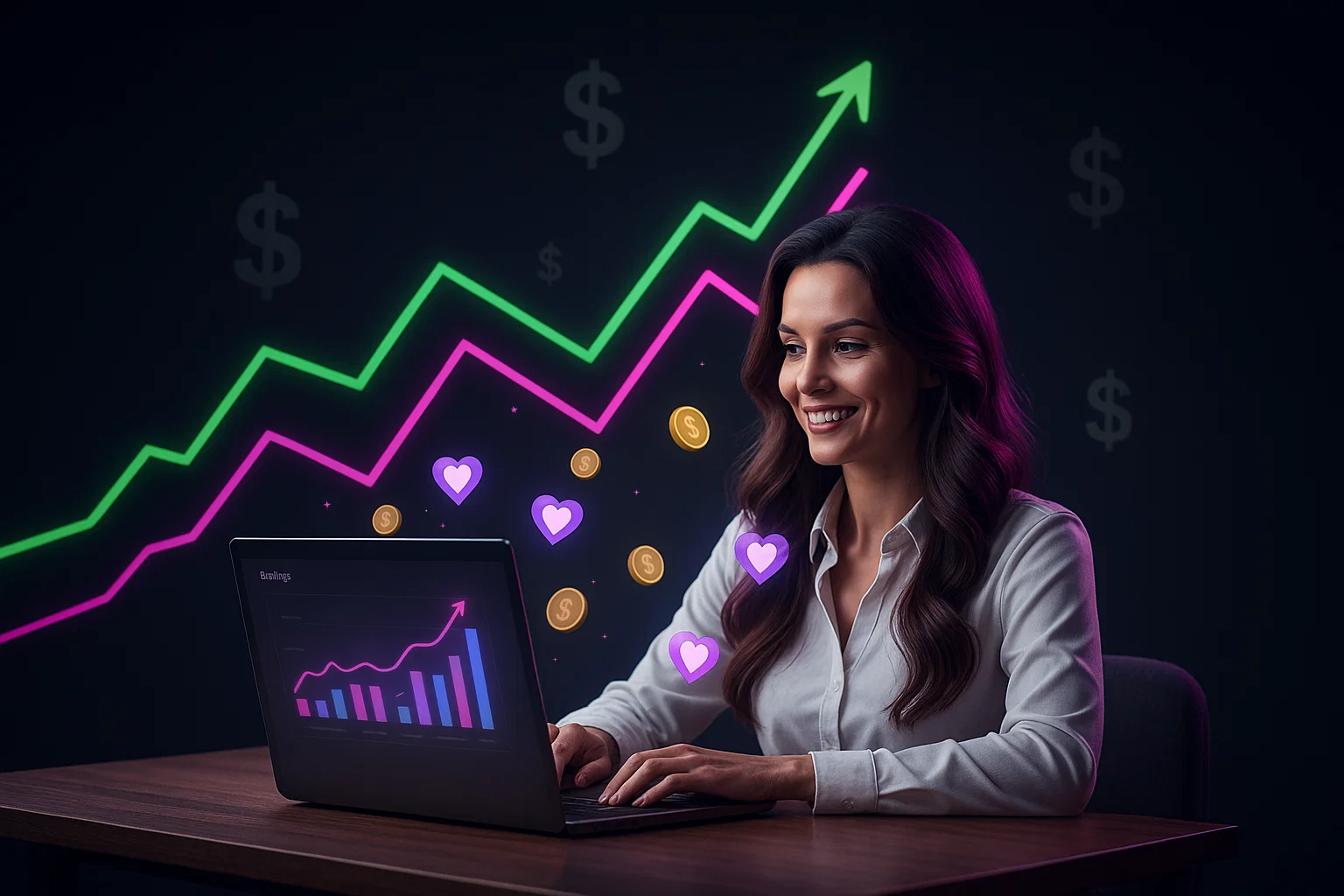 “Beginner creator checking OnlyFans earnings dashboard and income chart”